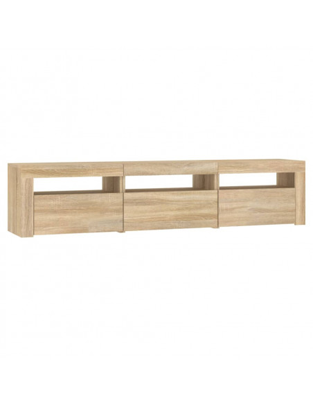 Mobile Porta TV con Luci LED Rovere Sonoma 180x35x40 cm