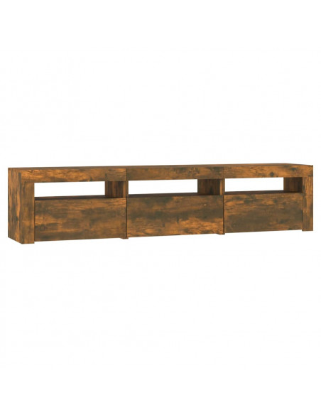 Mobile Porta TV con Luci LED Rovere Fumo 180x35x40 cm