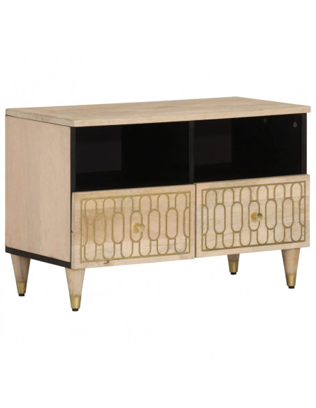 Mobile Porta TV 70x33x46 cm in Legno Massello di Mango