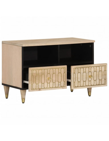 Mobile Porta TV 70x33x46 cm in Legno Massello di Mango