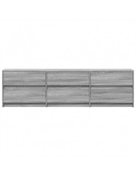 Mobile Porta TV con LED Grigio Sonoma 180x34x50cm in Truciolato