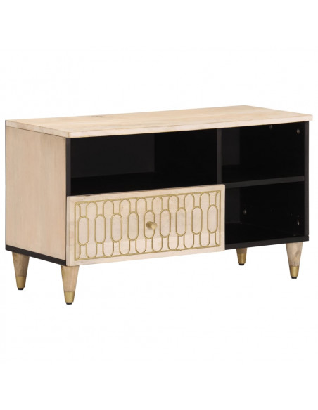 Mobile Porta TV 80x33x46 cm in Legno Massello di Mango
