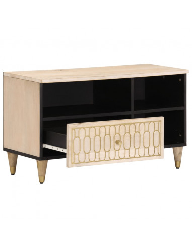 Mobile Porta TV 80x33x46 cm in Legno Massello di Mango