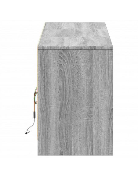 Mobile Porta TV con LED Grigio Sonoma 180x34x50cm in Truciolato