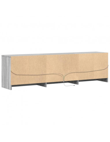 Mobile Porta TV con LED Grigio Sonoma 180x34x50cm in Truciolato