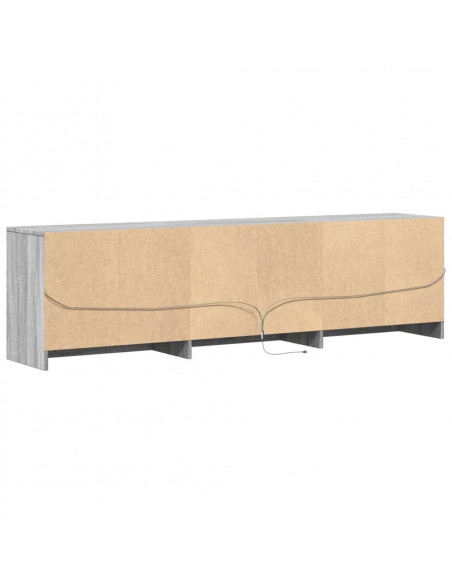 Mobile Porta TV con LED Grigio Sonoma 180x34x50cm in Truciolato