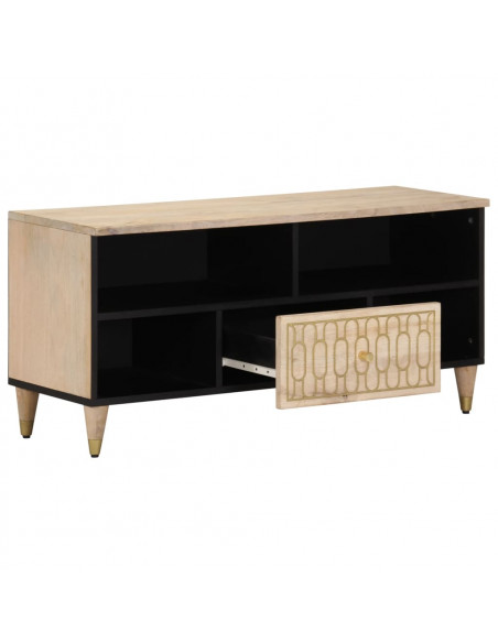 Mobile Porta TV 100x33x46 cm in Legno Massello di Mango