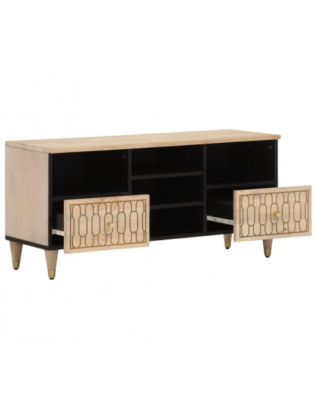 Mobile Porta TV 100x33x46 cm in Legno Massello di Mango