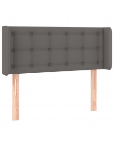 Testiera ad Orecchio Grigio 93x16x78/88 cm in Similpelle 2