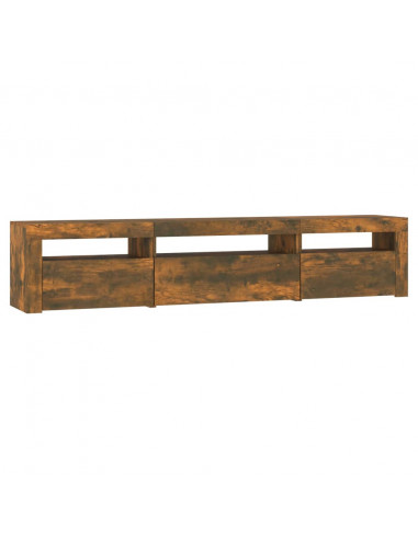 Mobile Porta TV con Luci LED Rovere Fumo 195x35x40 cm