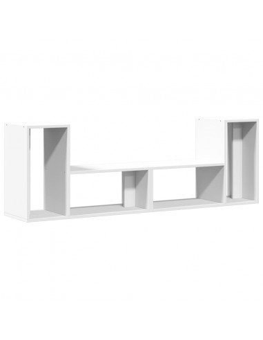Mobili TV a Parete 2pz Bianchi 75x30x50 cm in Legno Multistrato
