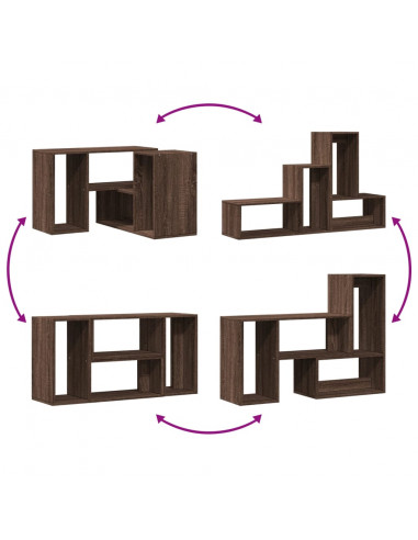 Mobili TV 2 pz Rovere Marrone 75x30x50 cm in Legno Multistrato