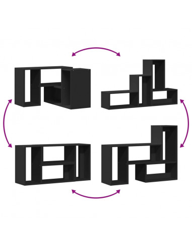 Mobili Porta TV 2 pz Neri 75x30x50 cm in Legno Multistrato