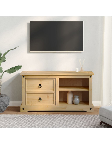 Mobile Porta TV Corona 100x40x52 cm in Legno Massello di Pino