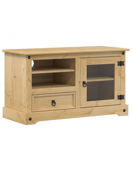 Mobile Porta TV Corona 100x45x58 cm in Legno Massello di Pino