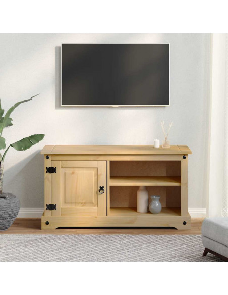 Mobile Porta TV Corona 100x37x52 cm in Legno Massello di Pino
