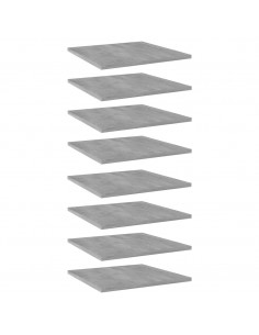 Ripiani per Libreria 8pz Grigio Cemento 40x40x1,5cm Multistrato 2