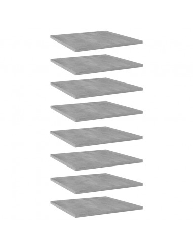 Ripiani per Libreria 8pz Grigio Cemento 40x40x1,5cm Multistrato