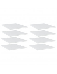 Ripiani per Libreria 8pz Bianco Lucido 40x50x1,5cm Multistrato 2