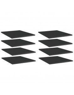 Ripiani per Libreria 8pz Nero Lucido 40x50x1,5cm Multistrato 2