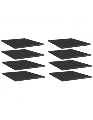 Ripiani per Libreria 8pz Nero Lucido 40x50x1,5cm Multistrato