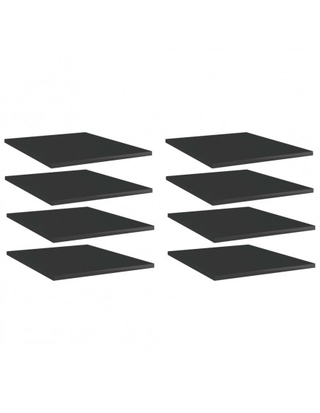 Ripiani per Libreria 8pz Nero Lucido 40x50x1,5cm Multistrato