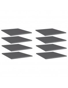 Ripiani per Libreria 8pz Grigio Lucido 40x50x1,5cm Multistrato 2