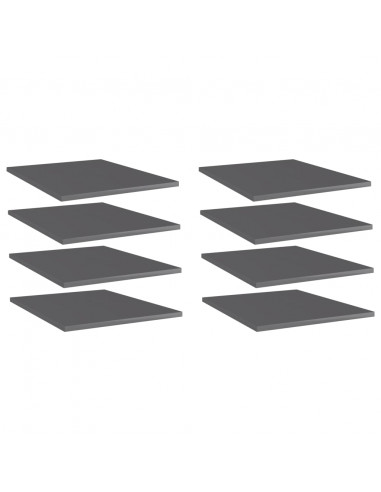 Ripiani per Libreria 8pz Grigio Lucido 40x50x1,5cm Multistrato