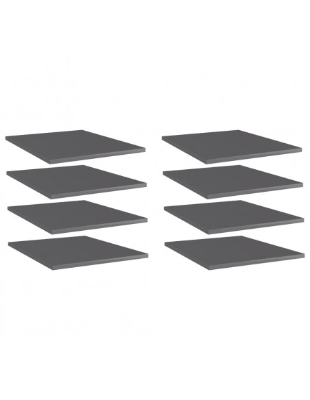 Ripiani per Libreria 8pz Grigio Lucido 40x50x1,5cm Multistrato