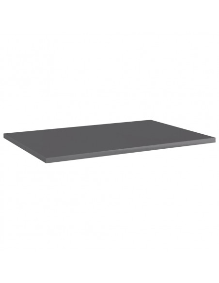 Ripiani per Libreria 8pz Grigio Lucido 60x40x1,5cm Multistrato