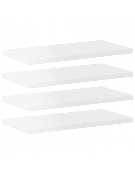Ripiani per Libreria 4 pz Bianco Lucido 40x20x1,5cm Multistrato