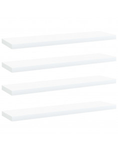Ripiani per Libreria 4 pz Bianchi 40x10x1,5 cm in Multistrato 2