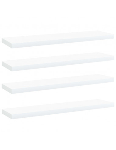 Ripiani per Libreria 4 pz Bianchi 40x10x1,5 cm in Multistrato