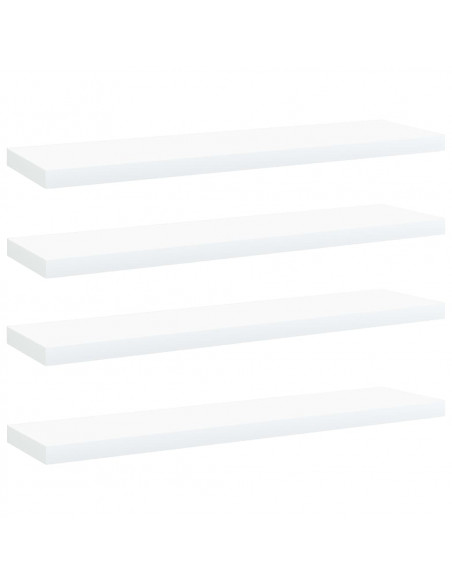 Ripiani per Libreria 4 pz Bianchi 40x10x1,5 cm in Multistrato