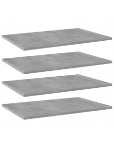 Ripiani per Libreria 4pz Grigio Cemento 60x40x1,5cm Multistrato 2