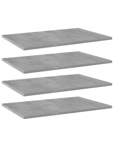 Ripiani per Libreria 4pz Grigio Cemento 60x40x1,5cm Multistrato