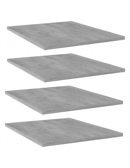 Ripiani per Libreria 4pz Grigio Cemento 40x50x1,5cm Multistrato