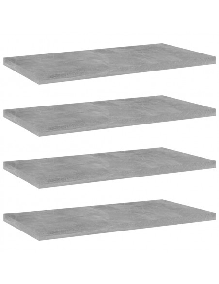 Ripiani per Libreria 4pz Grigio Cemento 40x20x1,5cm Multistrato