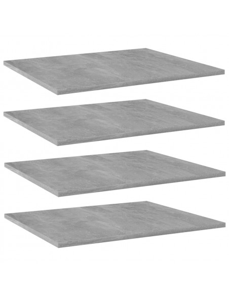 Ripiani per Libreria 4pz Grigio Cemento 60x50x1,5cm Multistrato