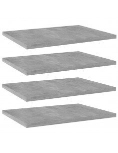 Ripiani per Libreria 4pz Grigio Cemento 40x30x1,5cm Multistrato 2