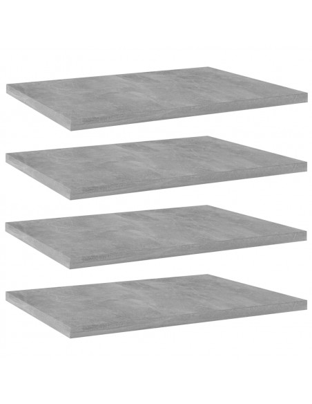 Ripiani per Libreria 4pz Grigio Cemento 40x30x1,5cm Multistrato