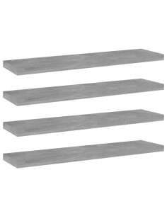 Ripiani per Libreria 4pz Grigio Cemento 40x10x1,5cm Multistrato 2