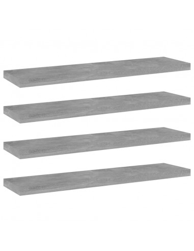 Ripiani per Libreria 4pz Grigio Cemento 40x10x1,5cm Multistrato