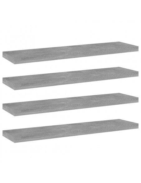 Ripiani per Libreria 4pz Grigio Cemento 40x10x1,5cm Multistrato