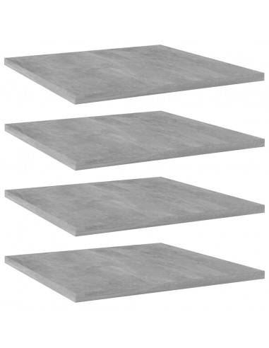 Ripiani per Libreria 4pz Grigio Cemento 40x40x1,5cm Multistrato
