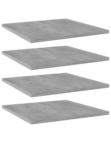 Ripiani per Libreria 4pz Grigio Cemento 40x40x1,5cm Multistrato