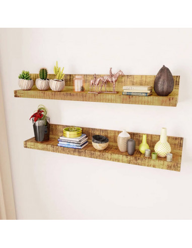 Mensole a muro in legno massiccio 2 articoli