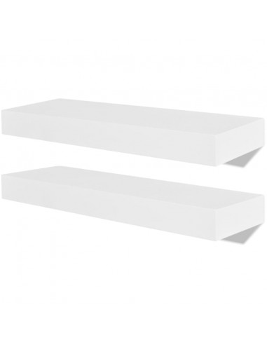 Mensole a Muro Bianche 2 pz in MDF per Libri/DVD