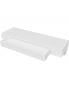 Mensola per Pareti Nera in MDF per Libri/DVD 2