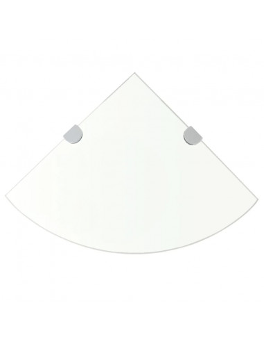 Scaffale Angolare Supporti Cromati in Vetro Trasparente 25x25cm